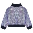 Girls Navy Blue Embellished Jacket, 1, hi-res