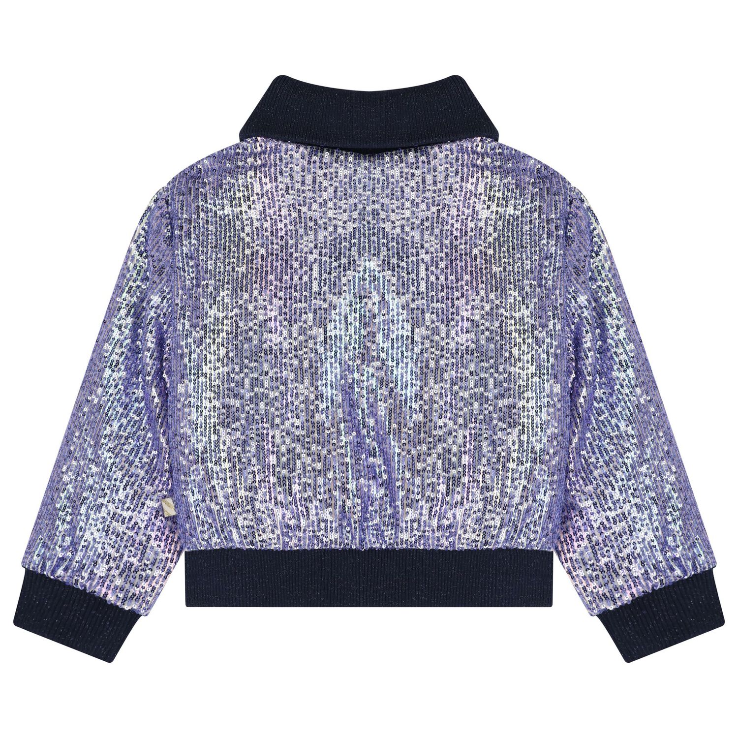 Girls Navy Blue Embellished Jacket, 1, hi-res