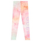 Girls Pink & Orange Logo Leggings, 4, hi-res