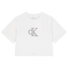 Girls White Logo T-Shirt, 1, hi-res