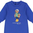 Baby Boys Blue Polo Bear Romper, 1, hi-res