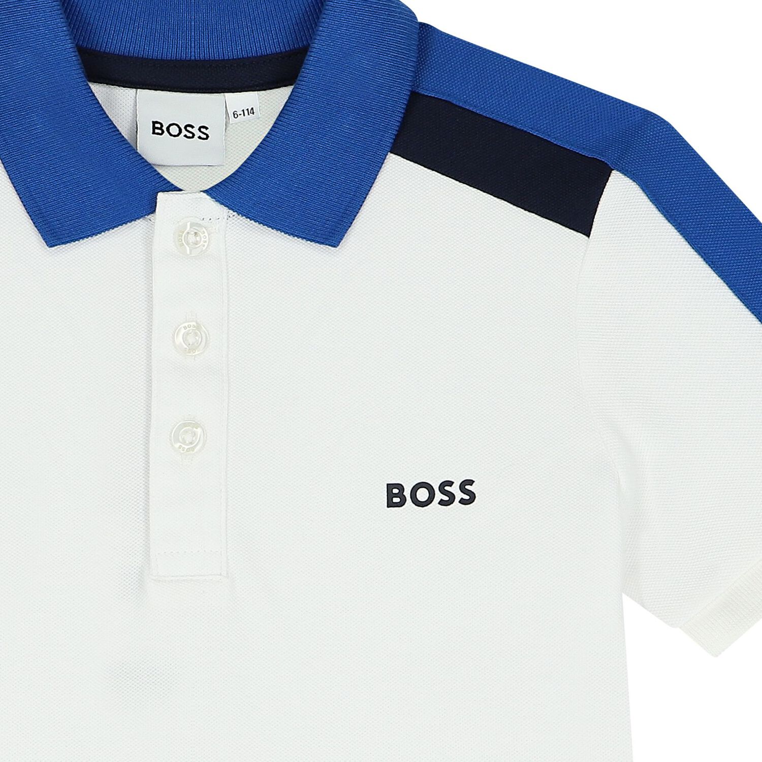 Boys White Logo Polo Shirt, 1, hi-res