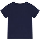 Girls Navy Blue Logo T-Shirt, 1, hi-res