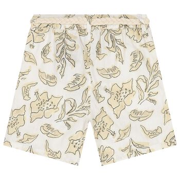 Boys Ivory & Beige Abstract Shorts