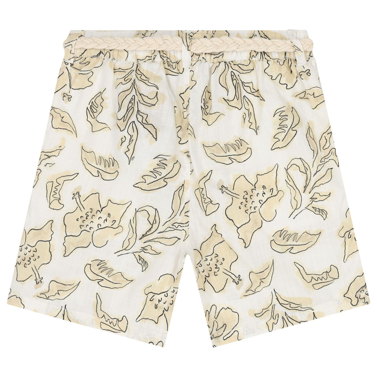 Boys Ivory & Beige Abstract Shorts, 1, hi-res image number null
