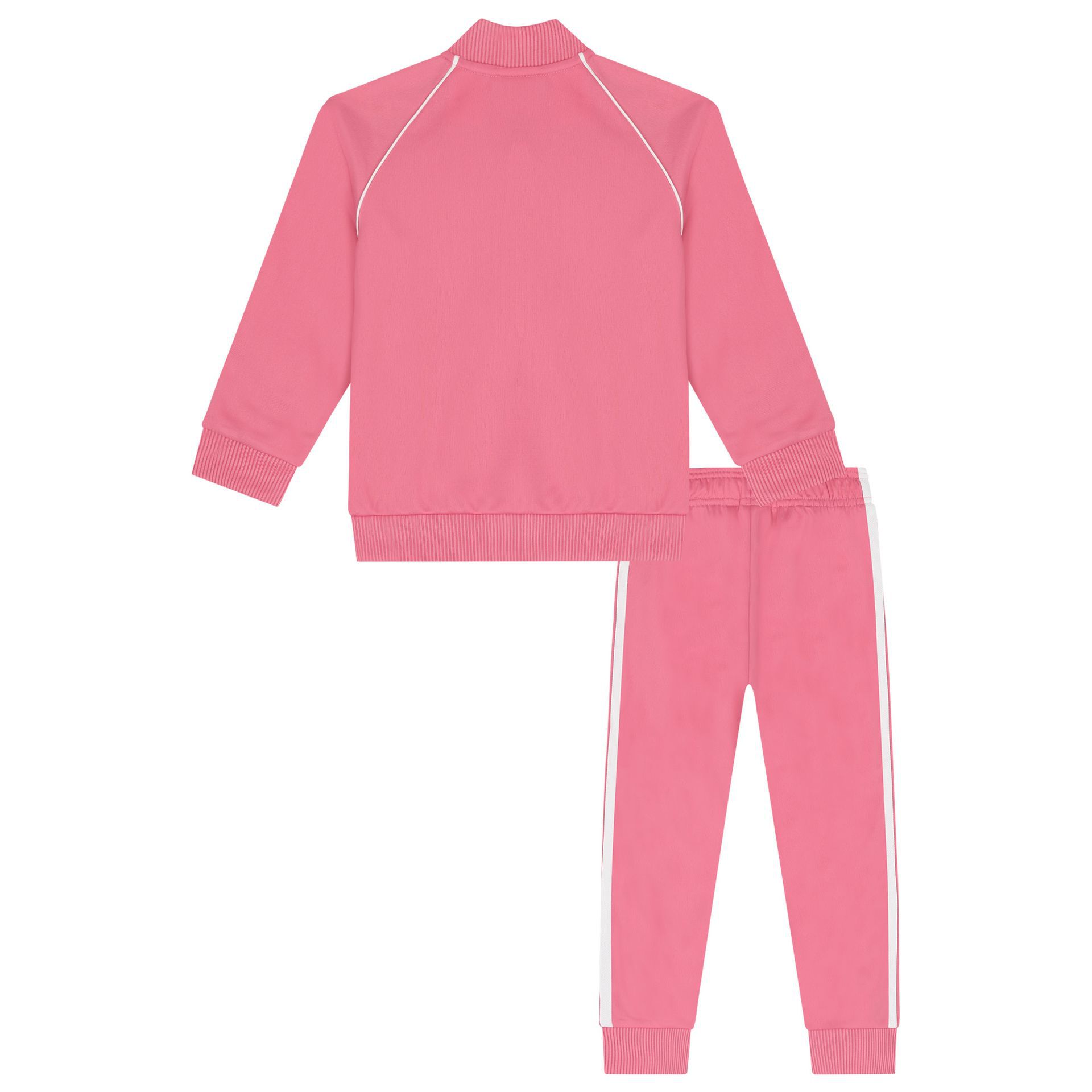 Adidas Kids Girls Pink Logo Tracksuit Junior Couture UK