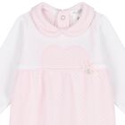 Baby Girls White & Pink Babygrow, 2, hi-res