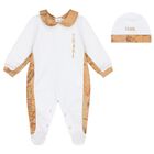 White & Beige Geo Map Babygrow Set, 1, hi-res