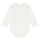 Baby Boys White & Beige Dungaree Set, 1, hi-res