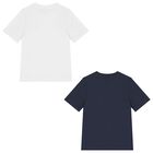 Boys White & Navy Blue T-Shirts (2 Pack), 3, hi-res