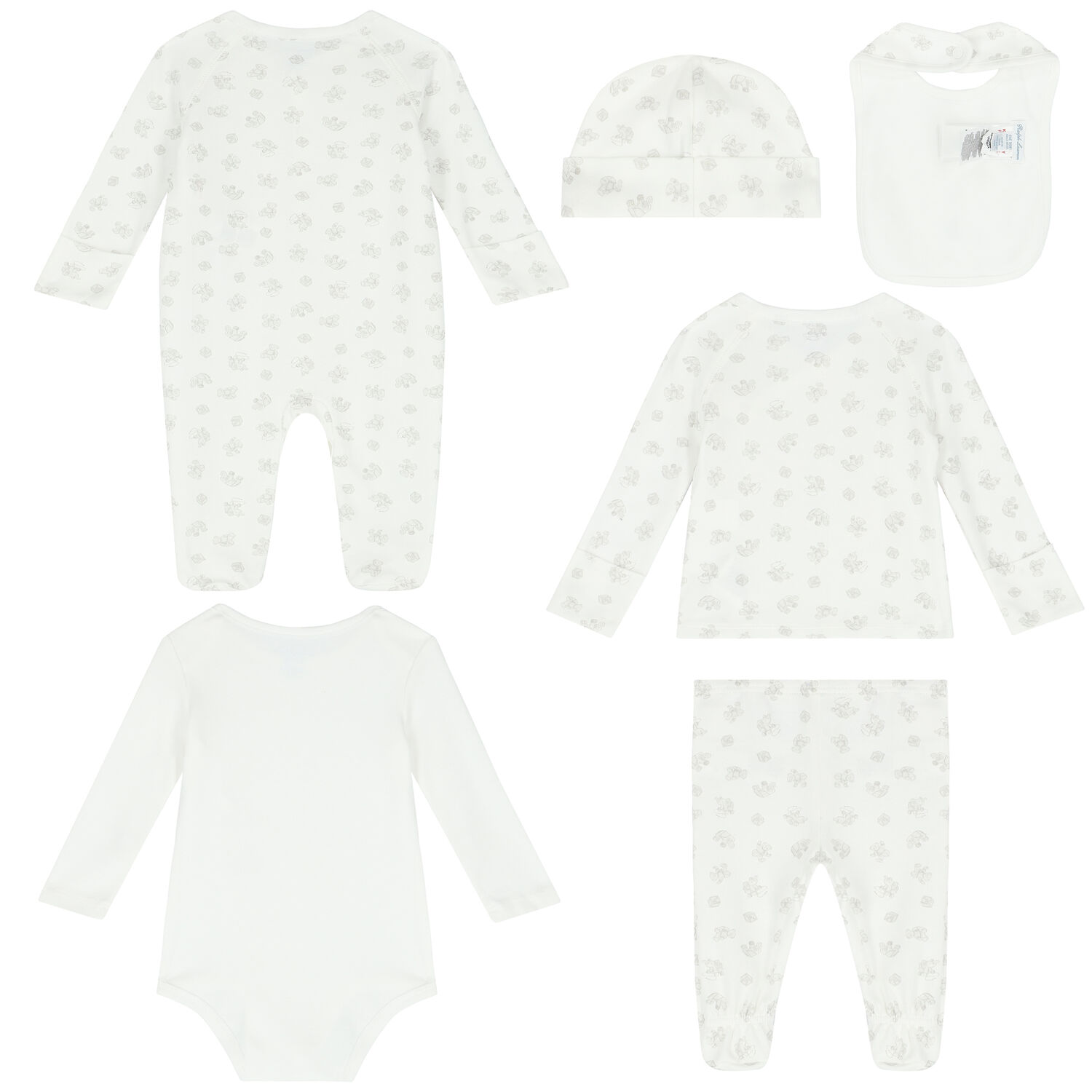 Baby Boys White & Grey 7 Piece Set, 1, hi-res