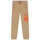 Boys Beige Logo Jogger, 2, hi-res