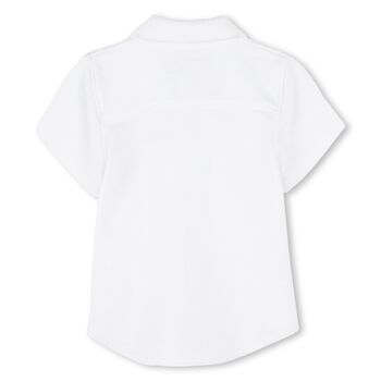 Younger Boys White Logo Shirt
