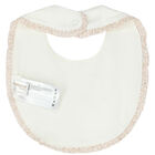Baby Girls Pink & Ivory Bib ( 2-Pack ), 1, hi-res
