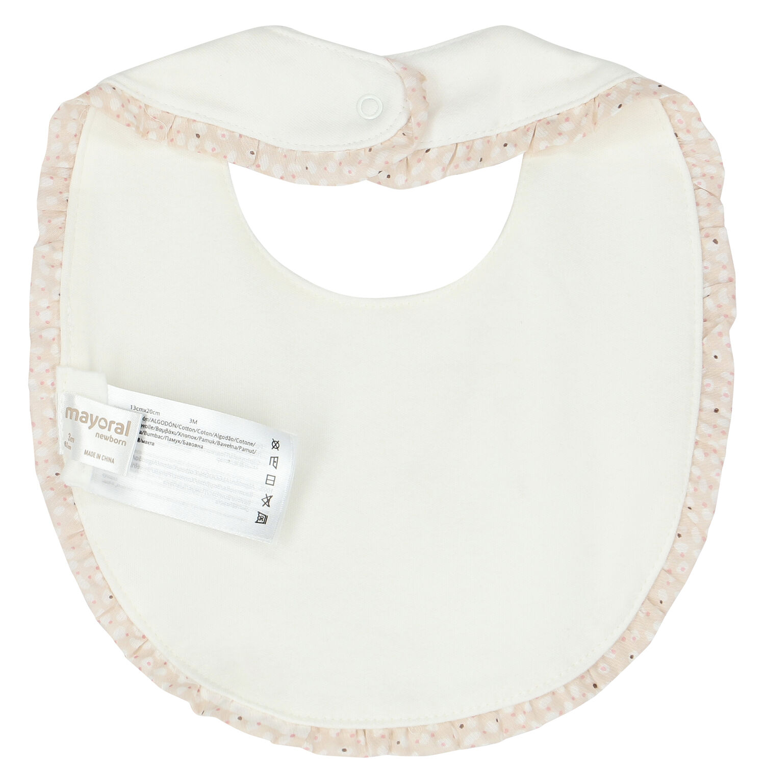 Baby Girls Pink & Ivory Bib ( 2-Pack ), 1, hi-res