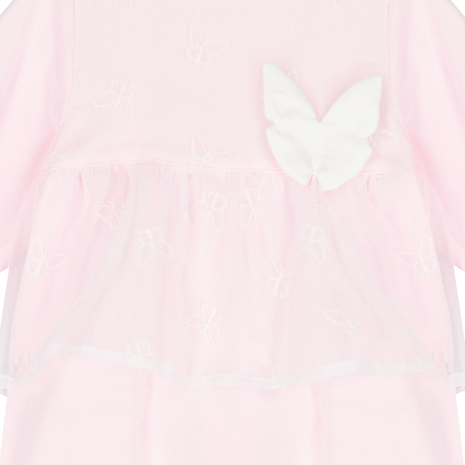 Baby Girls Pink Butterfly Babygrow, 1, hi-res