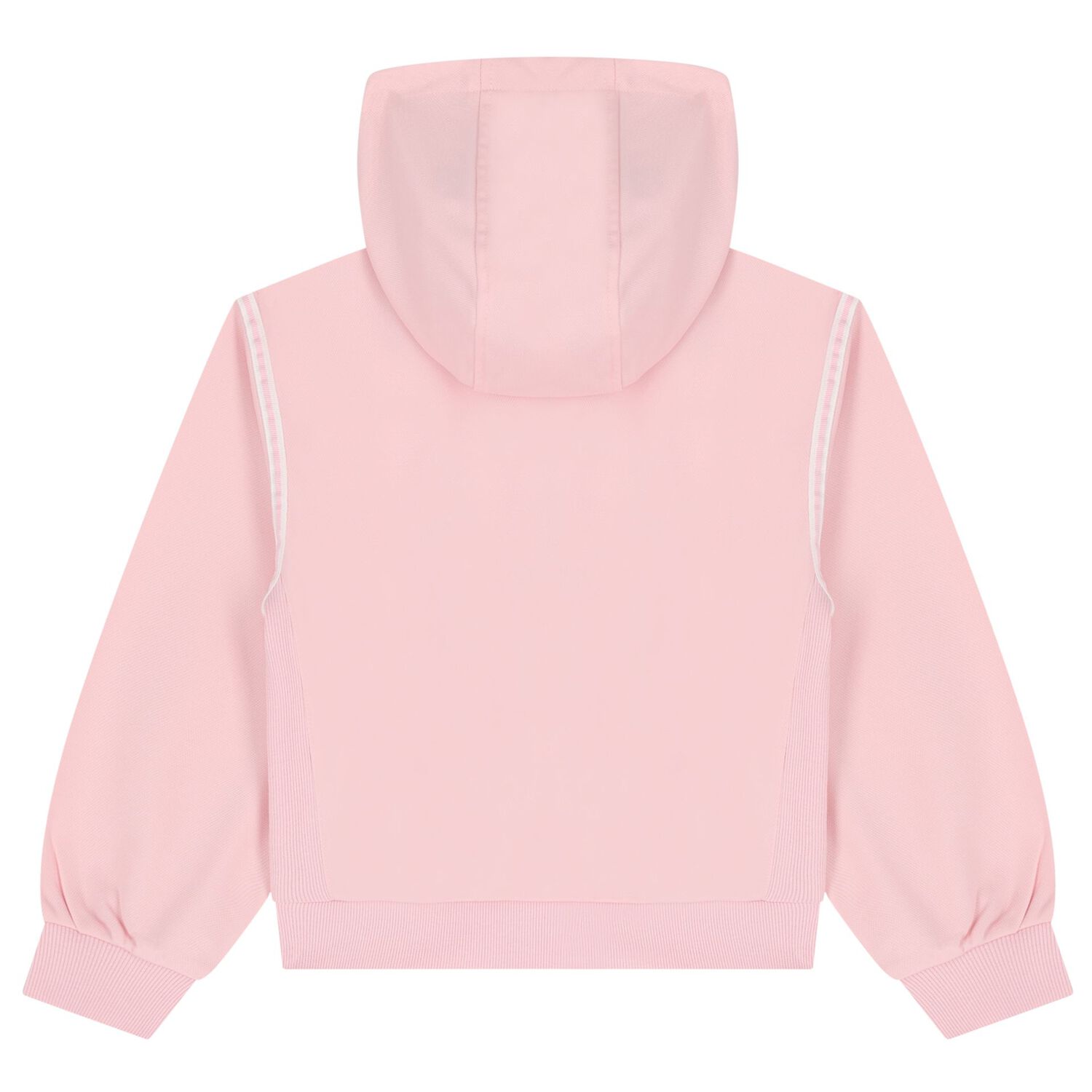 Girls Pink Bokeh Flower Logo Hooded Zip Up Top, 1, hi-res