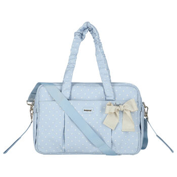Blue Faux Leather Baby Changing Bag