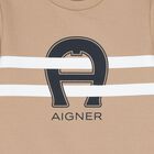 Younger Boys Beige Logo Sweatshirt, 1, hi-res