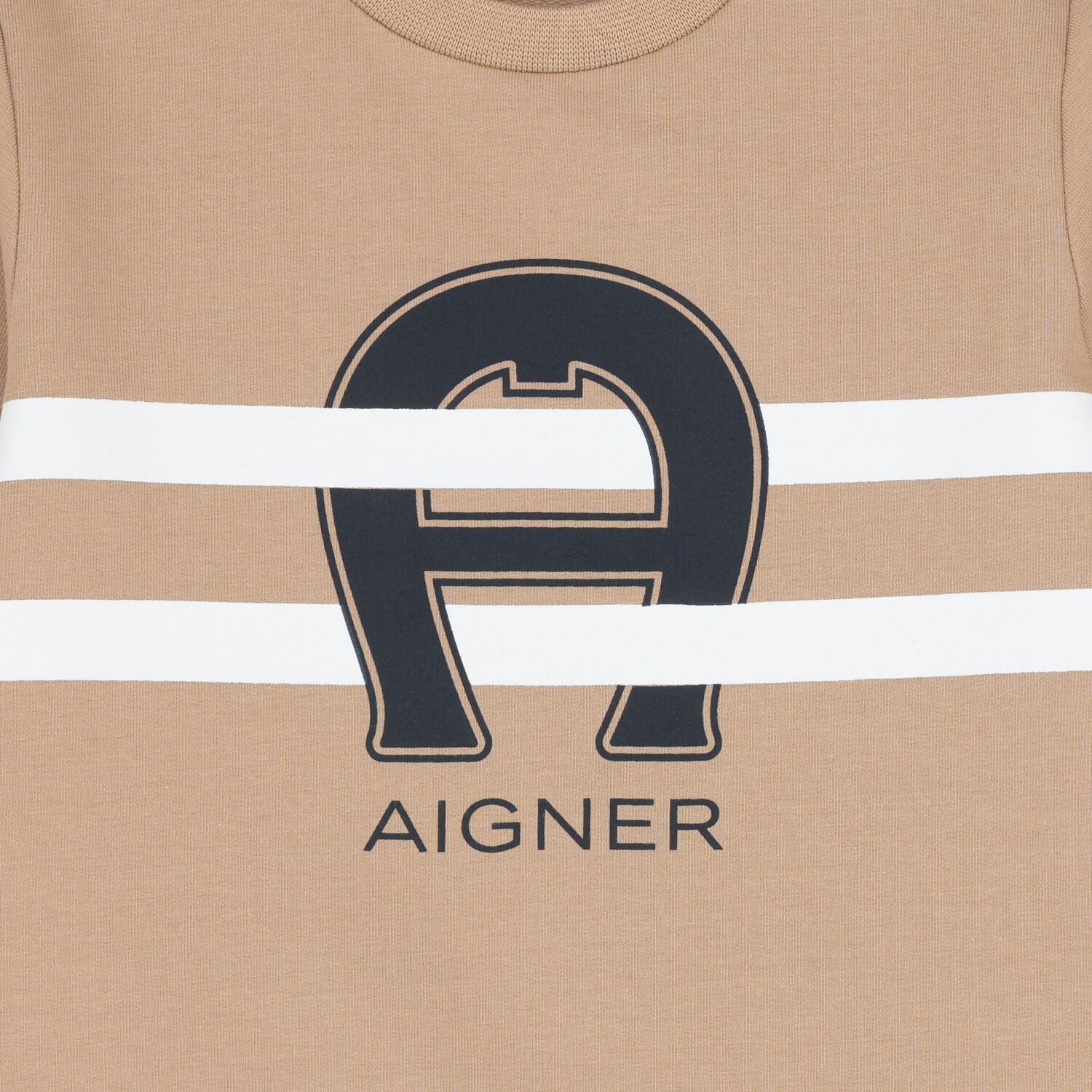 Younger Boys Beige Logo Sweatshirt, 1, hi-res