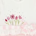 Baby Girls White & Pink Floral Romper , 1, hi-res