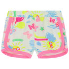 Younger Girls White Shorts, 1, hi-res