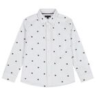 Boys Blue Logo Striped Shirt, 1, hi-res