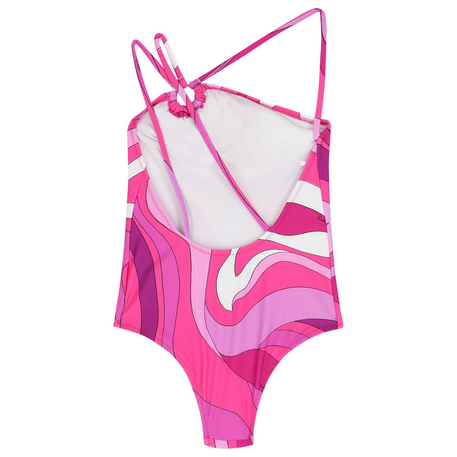 Girls Pink & Purple Logo Swimsuit, 1, hi-res