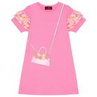 Girls Pink Logo Bag Dress, 1, hi-res