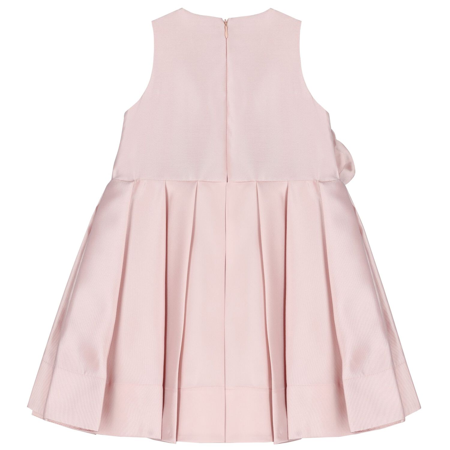 Girls Pink Flower Satin Dress, 1, hi-res