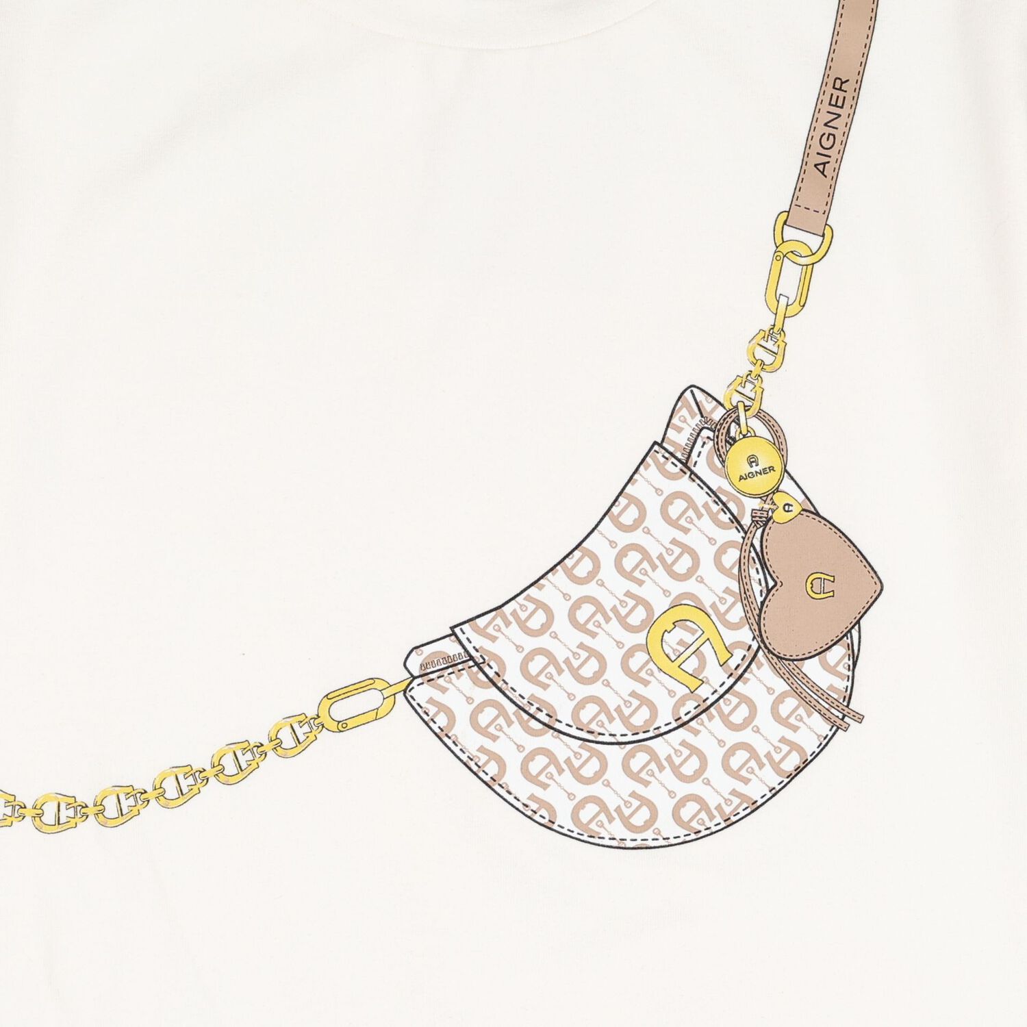 Girls Ivory Bag Logo T-Shirt, 1, hi-res