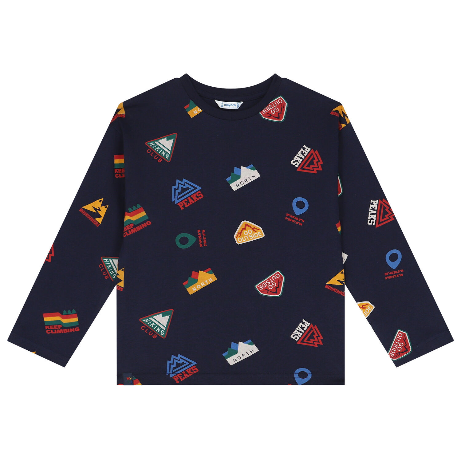 Boys Navy Blue Long Sleeve Top, 1, hi-res image number null