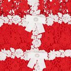Girls Red & White Embroidered Floral Dress, 1, hi-res