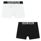 Boys White & Black Boxer Shorts ( 2-Pack ), 2, hi-res