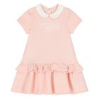 Younger Girls Pink Logo Dress, 1, hi-res
