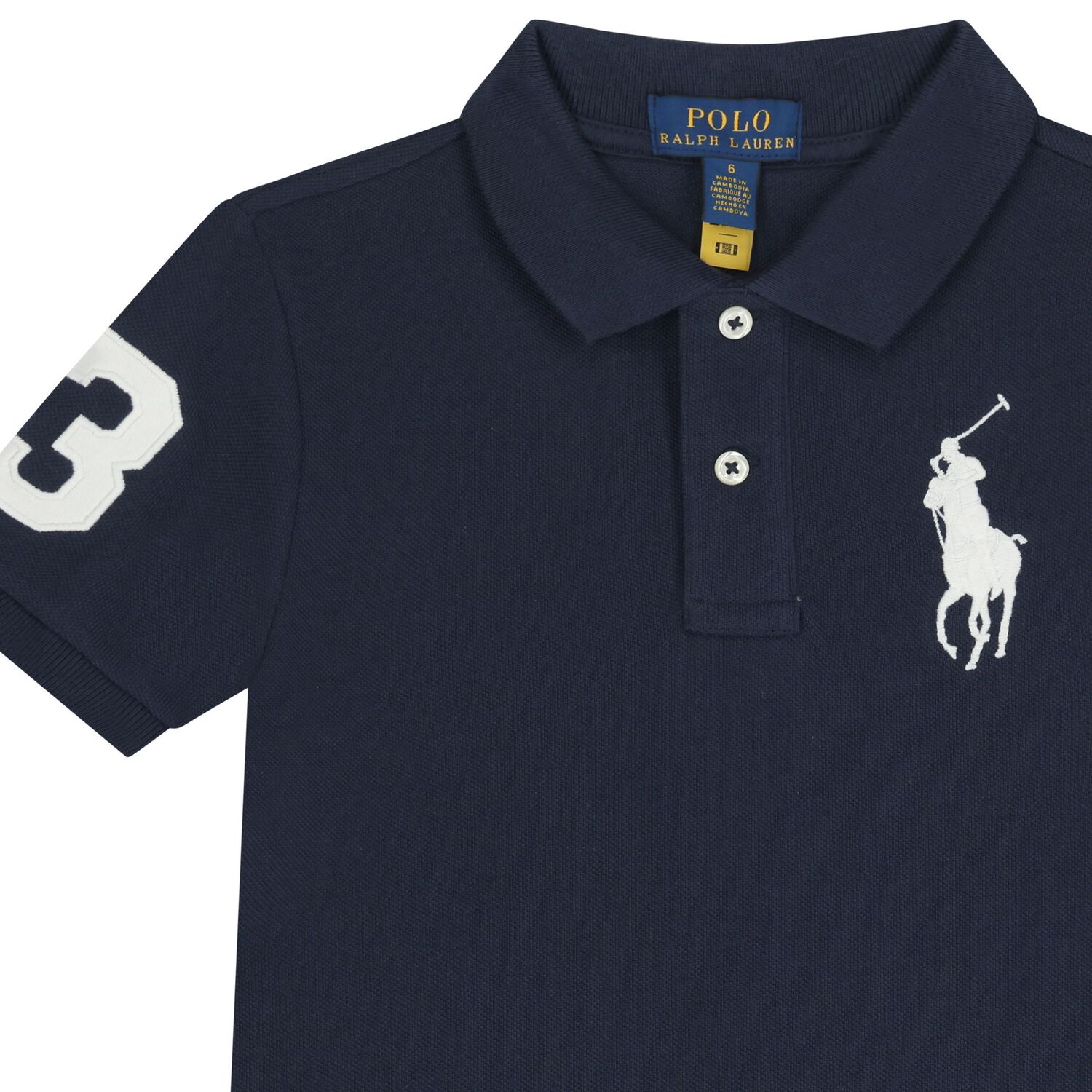 Boys Navy Blue Logo Polo Shirt, 1, hi-res