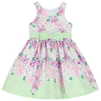 Girls Purple & Green Floral Dress