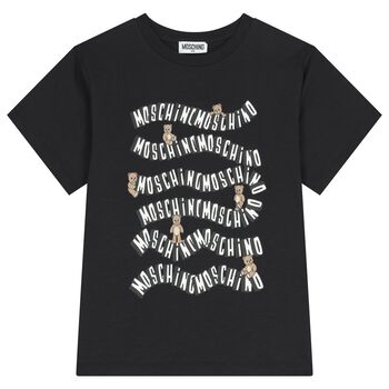 Black Teddy Bear Logo T-Shirt