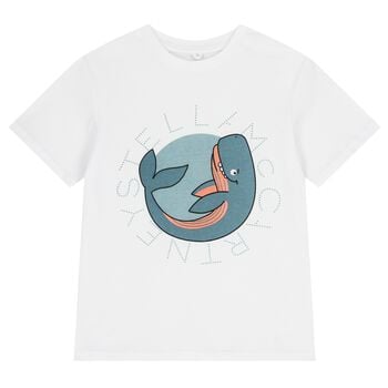 Boys White Whale Logo T-Shirt