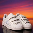 Girls White Superstar Trainers, 1, hi-res