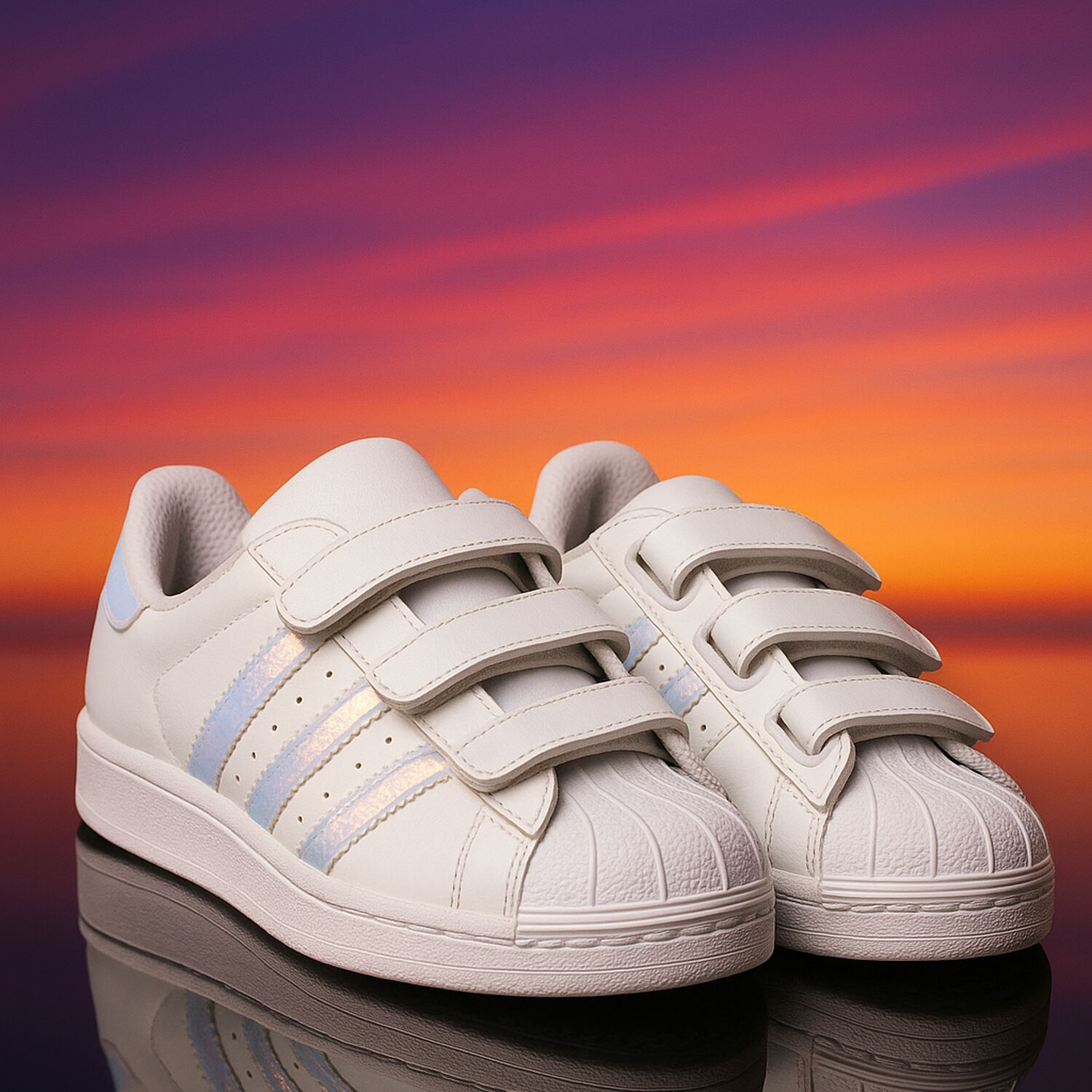 Girls White Superstar Trainers, 1, hi-res image number null