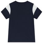 Boys Navy Blue Logo T-Shirt, 2, hi-res