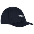 Boys Navy Blue Logo Cap, 2, hi-res