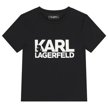 Boys Mini Me Black Logo T-Shirt