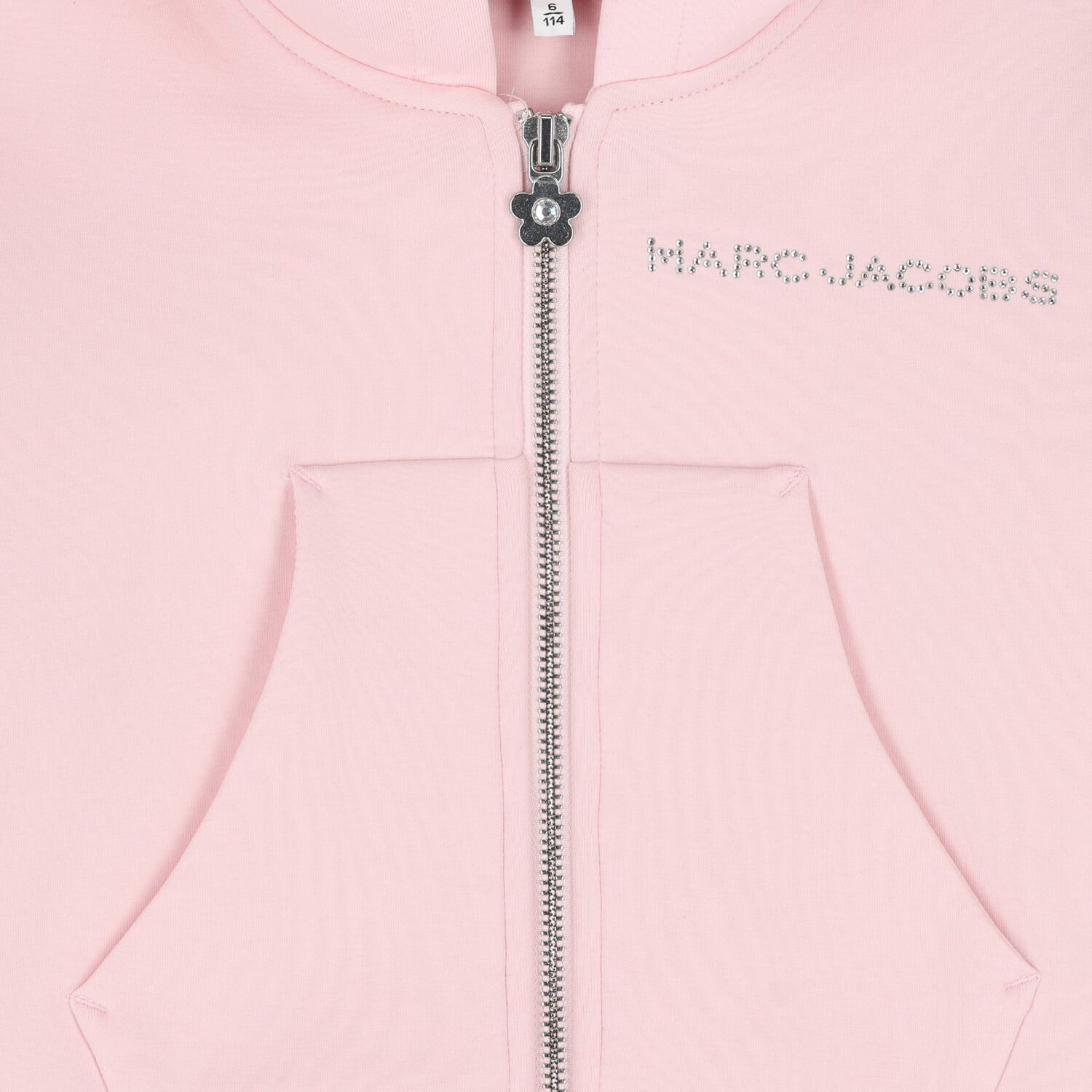Girls Pink Logo Hooded Zip Up Top, 1, hi-res