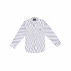 Boys White & Navy Printed Shirt, 1, hi-res