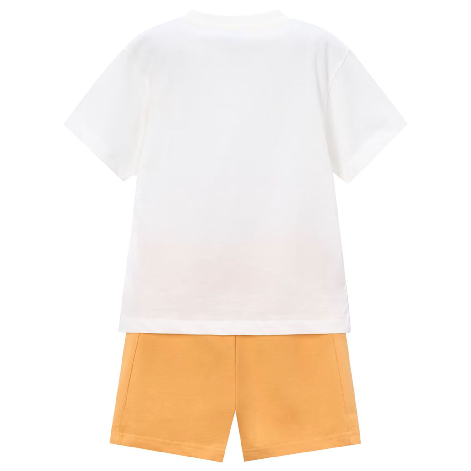 Boys White & Orange Shark Shorts Set, 2, hi-res