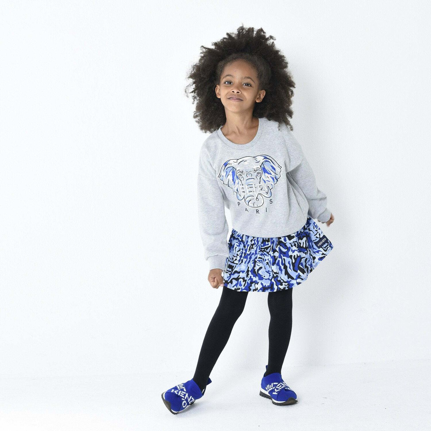 Girls Grey Elephant Logo Sweatshirt, 1, hi-res image number null