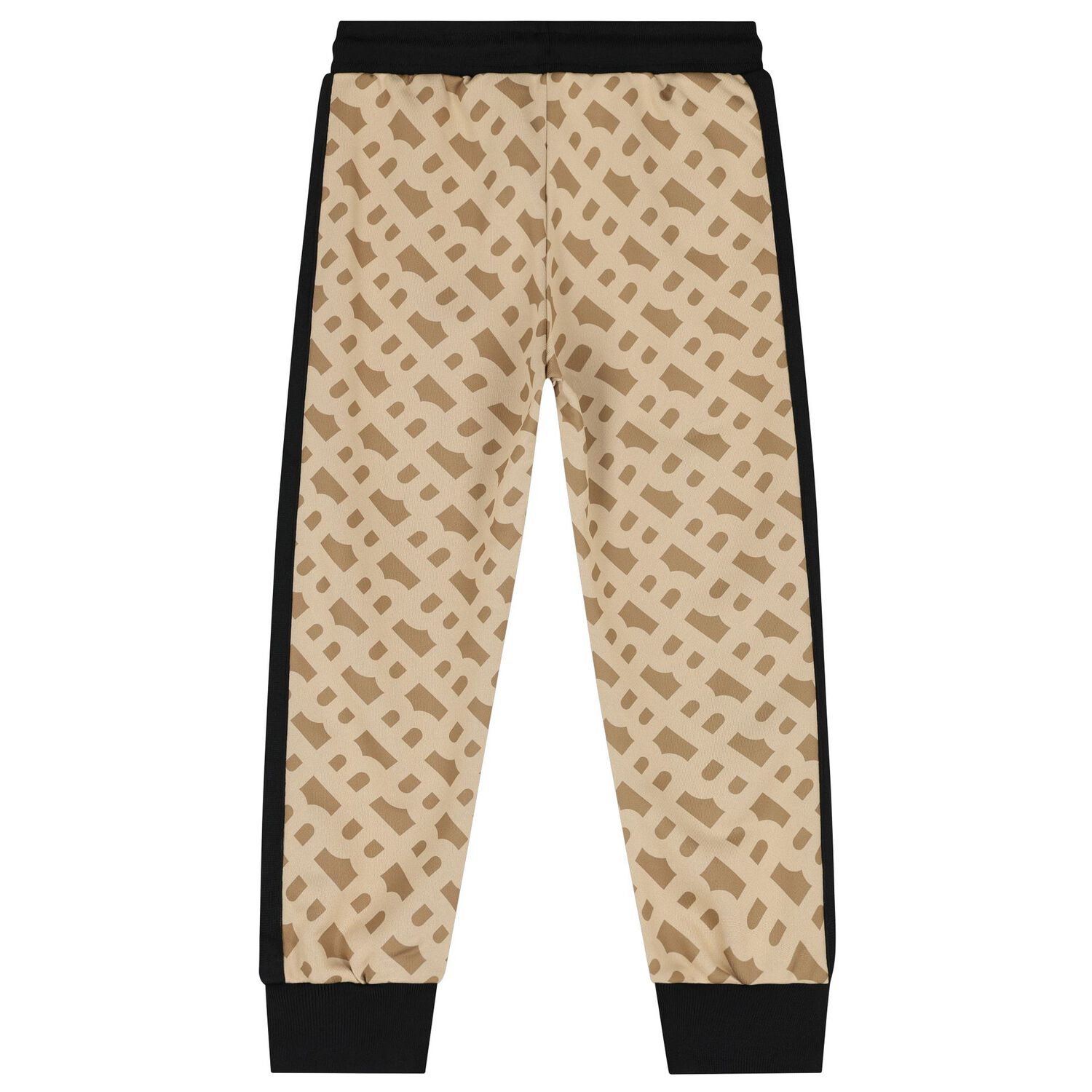 Girls Beige & Black Logo Joggers, 1, hi-res image number null