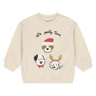 Younger Boys Beige Dogs Sweatshirt, 1, hi-res